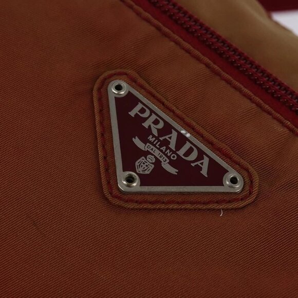 PRADA Shoulder Bag Nylon Red Silver Auth - Picture 9 of 16